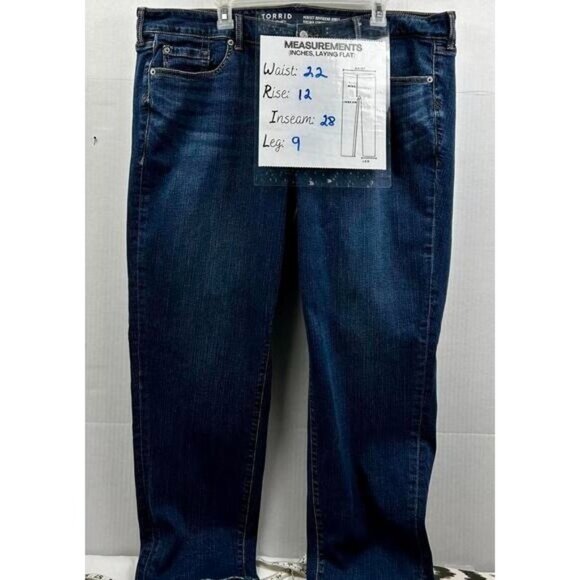 Torrid Perfect Boyfriend Ankle Jeans - Vintage Stretch - Denim Size 20T Tall Med - Picture 2 of 6